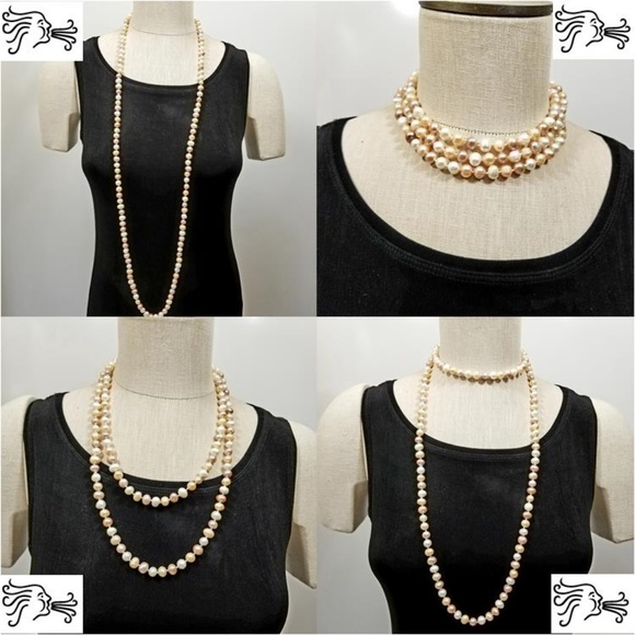 AIR Artsy Accessories Jewelry - 48 Inch Long 8-10mm Freshwater Pearl Rope Necklace